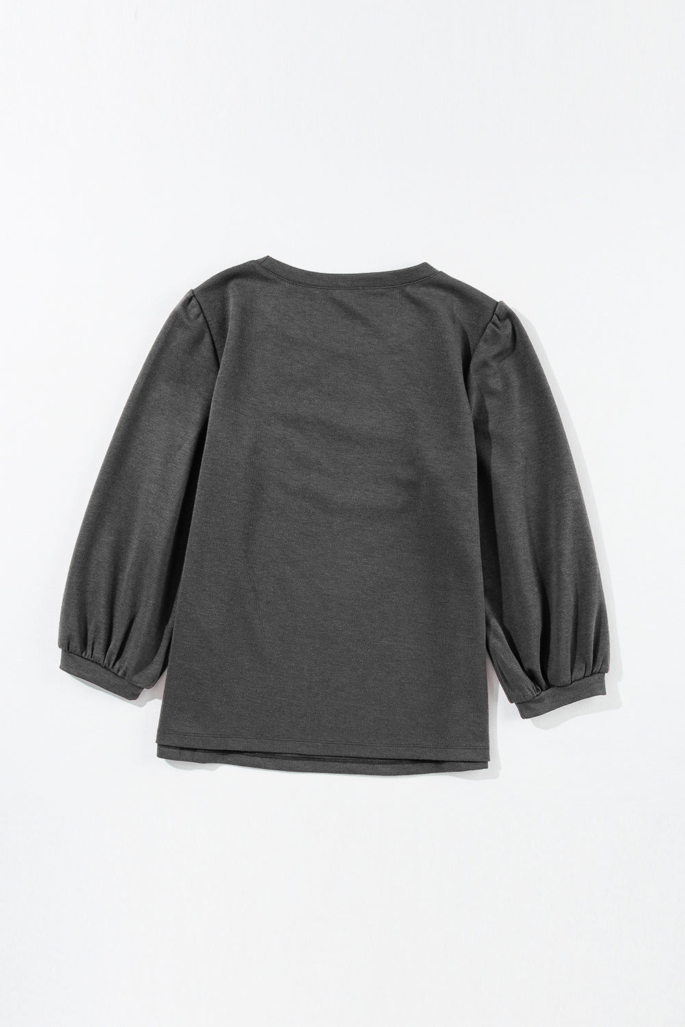 Couleur un colocalité au gris moyen 3/4 Blouse de cou rond