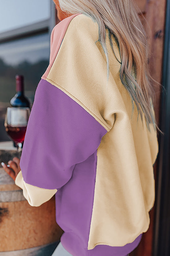 Patchwork drooping shoulder sweatshirt *