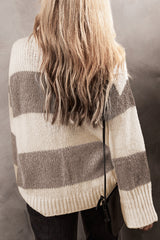 Pull ample à blocs de couleurs Simply Taupe