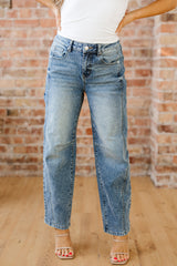Jean délavé vintage classique bleu
