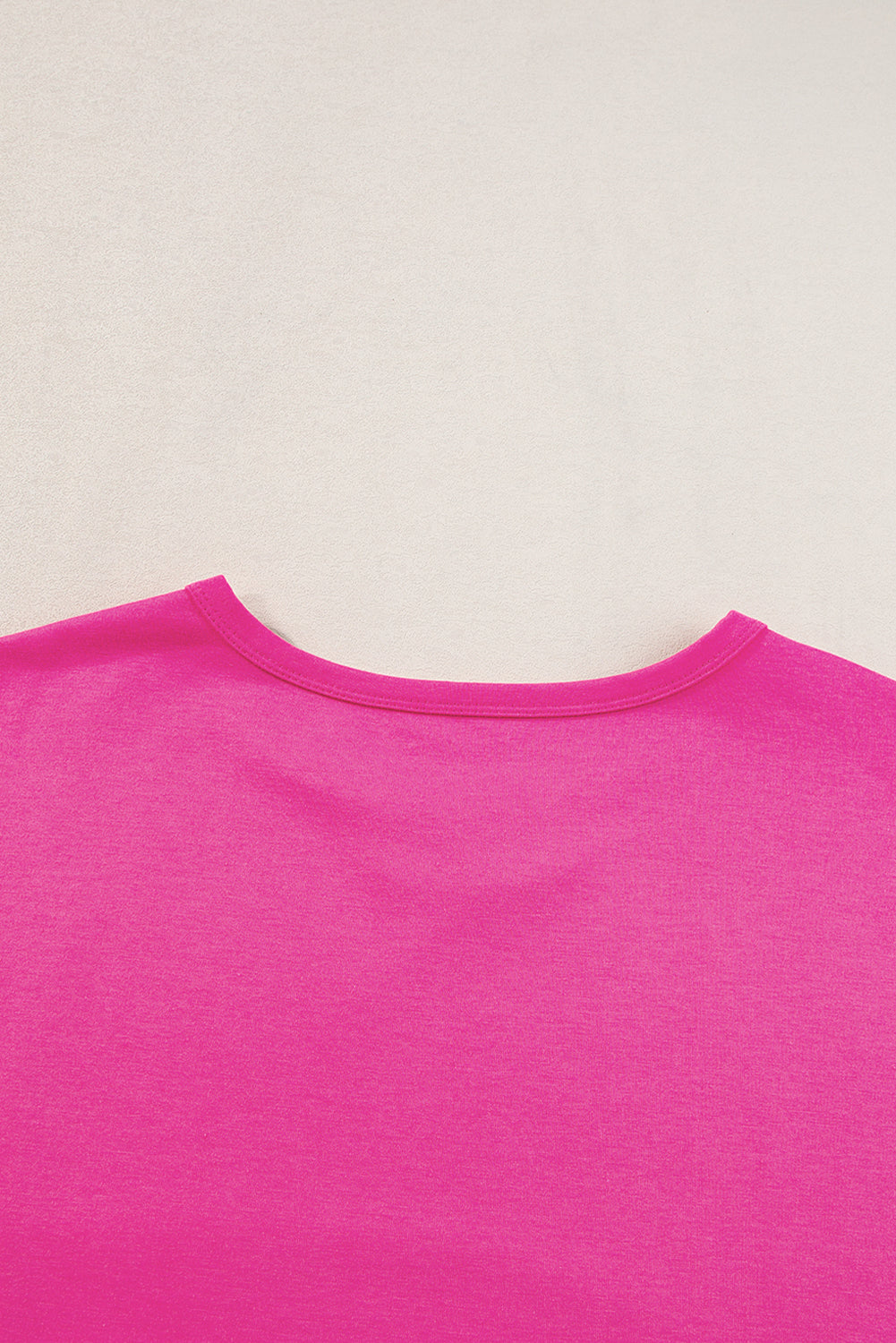 Bright Pink Patched Pocket Exposed Seam Oversize T-shirt