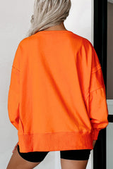 Sudadera de cuello redondo de cuello y costuras aparentes con hendiduras
