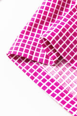 Pink Plaid Printed Drawstring High Waist Wide Leg Casual Pants