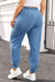 Pantalon de jogging en jean bleu grande taille *