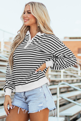 Striped over-dimensional sweatshirt *