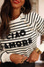 Graphical buttoned Sweatshirt with black stripes Ciao Amore