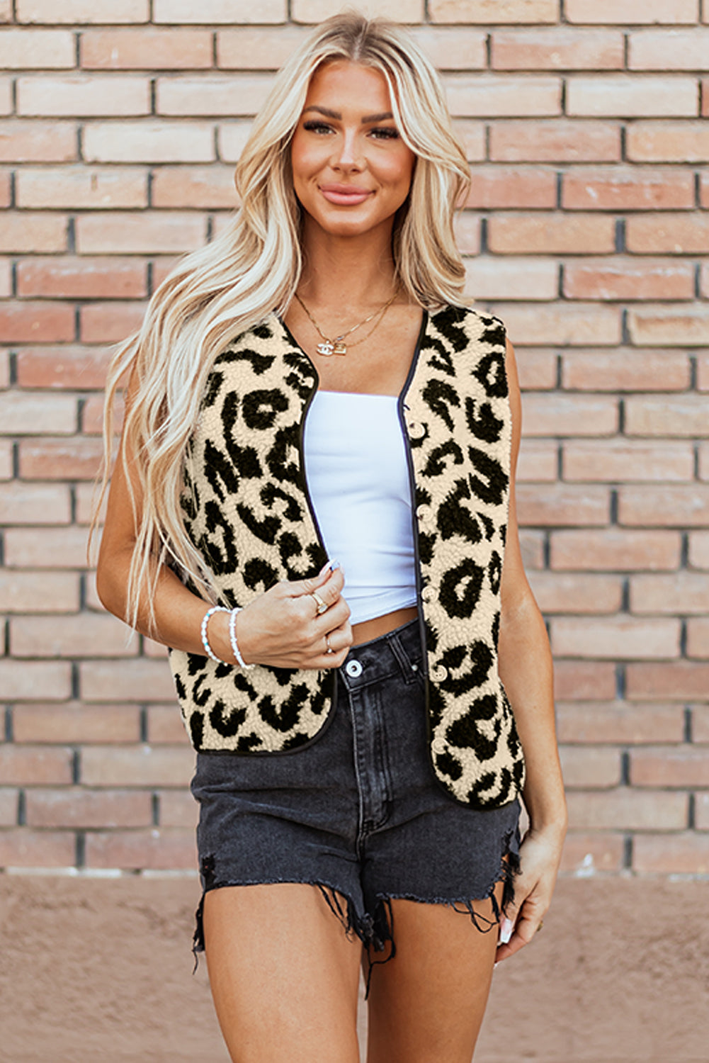Léopard print -printed vest *