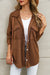 Brown casual jacket with contrast flap pockets