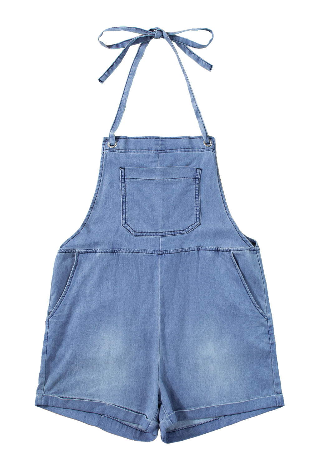 Hellblaues Grommet Krawattengurte Freizeit Denim Strampler