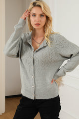 Cardigan en tricot boutonné évidé-A WOMAN WE LOVE