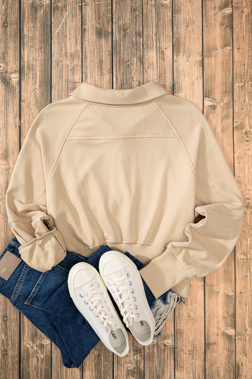 Tapas de sudadera con cuello cuesta arriba y bolsillo de canguro con cremallera de cuarto de vuelta