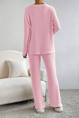 Tenue deux pièces ample en tricot côtelé *