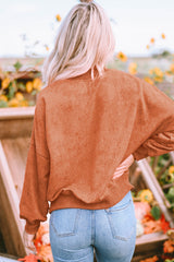 Sweat-shirt orange à col ras du cou et épaules tombantes