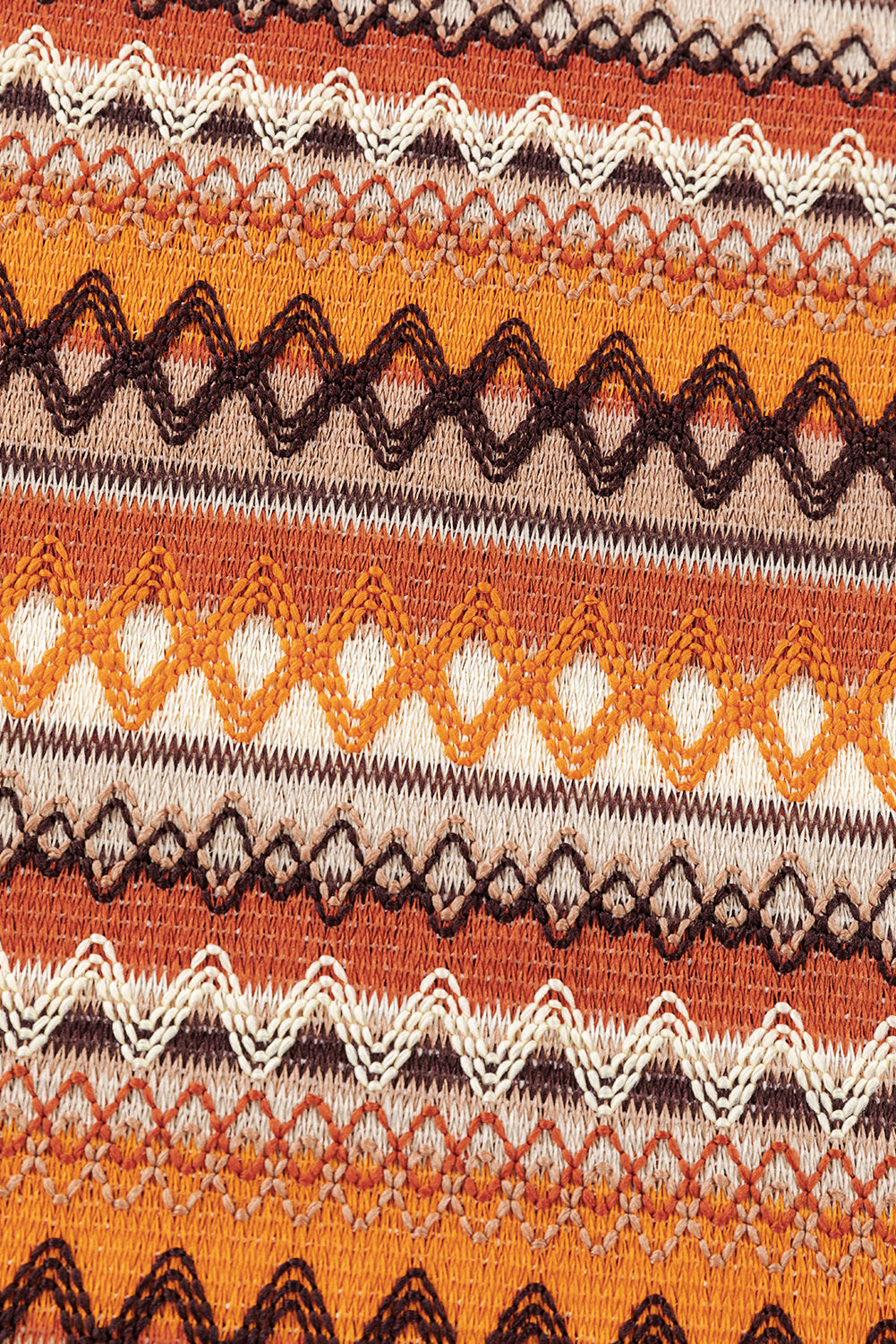 Débardeur à rayures à rayures orange et geo jacquard