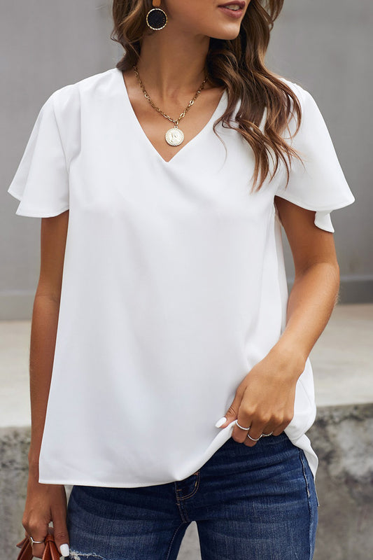 T-shirt blanc couche en V