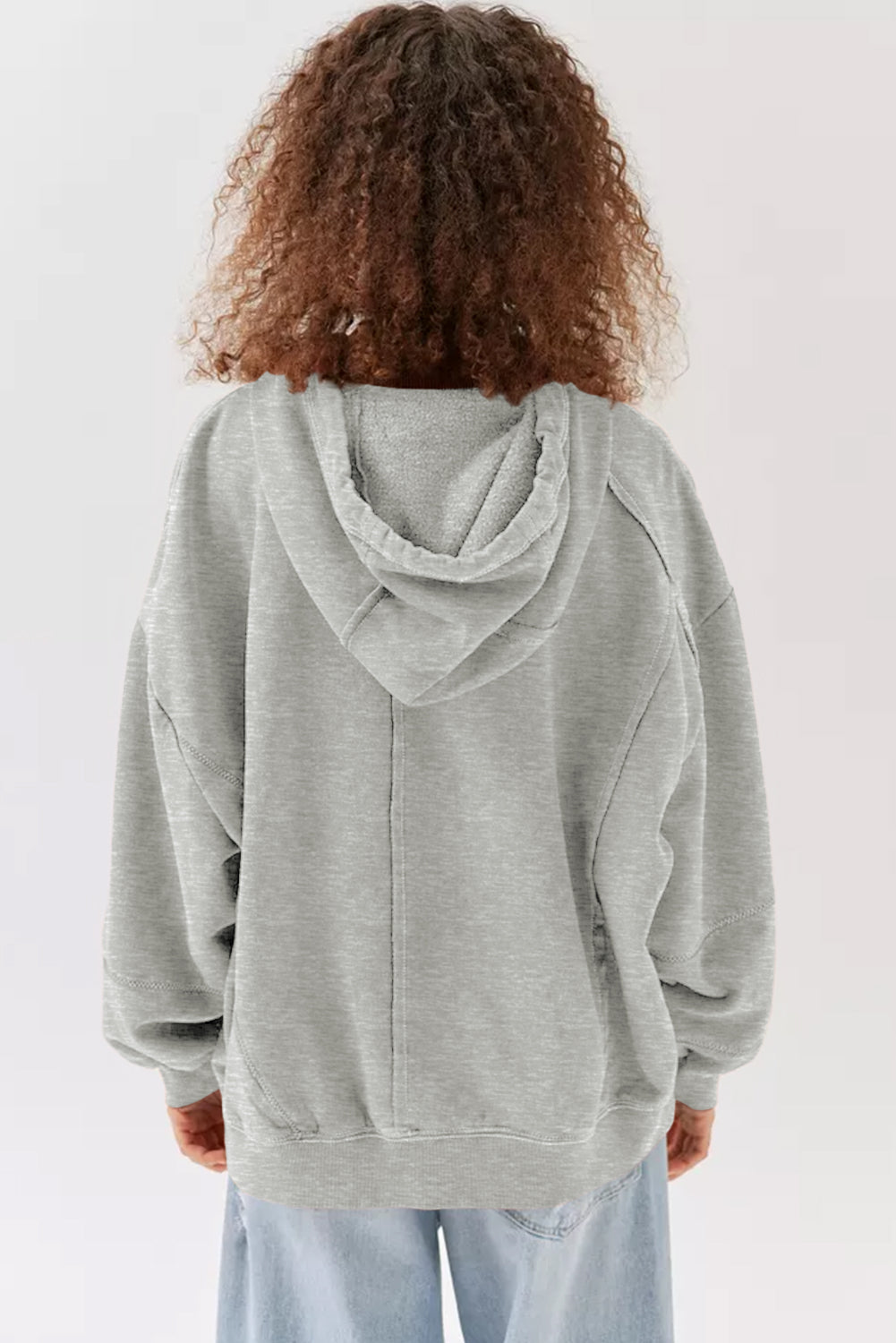 Patchwork actif gris Détail à sweat à sweat d'hiver chaud