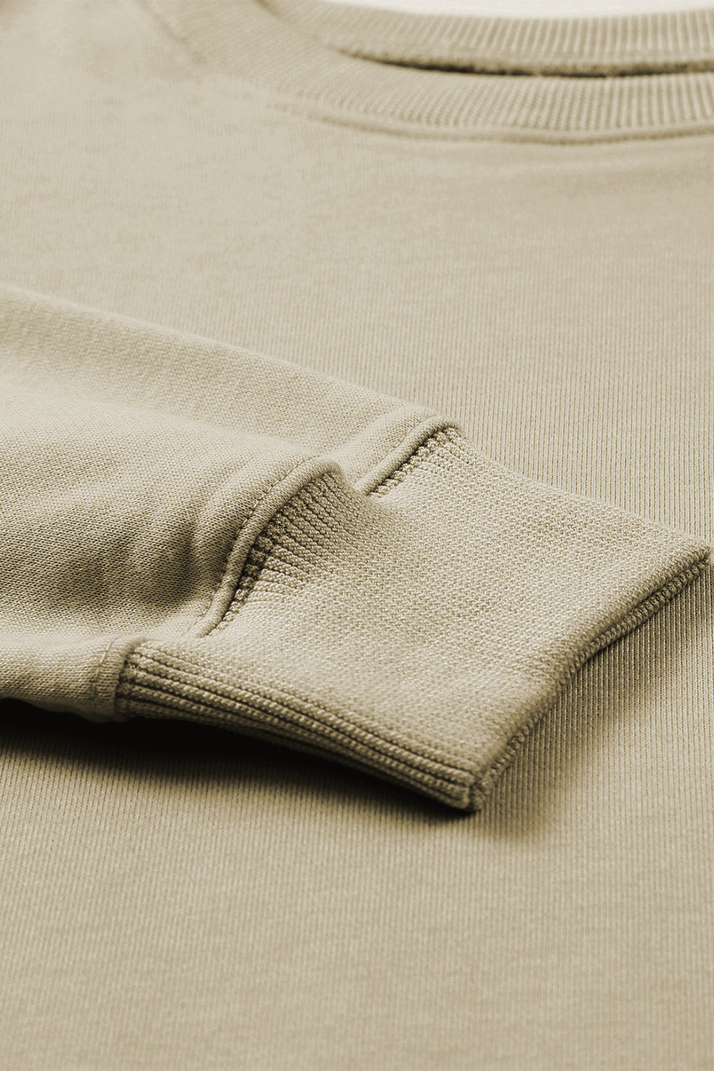 Plain khaki crew neck sweatshirt