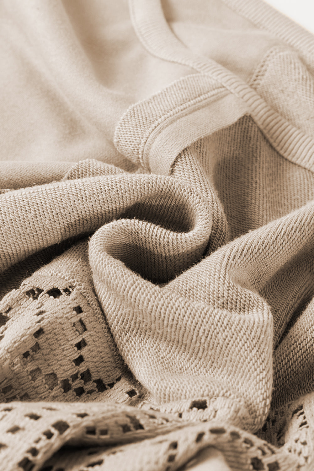 Parchment knitting sweatshirt with exposed seams *