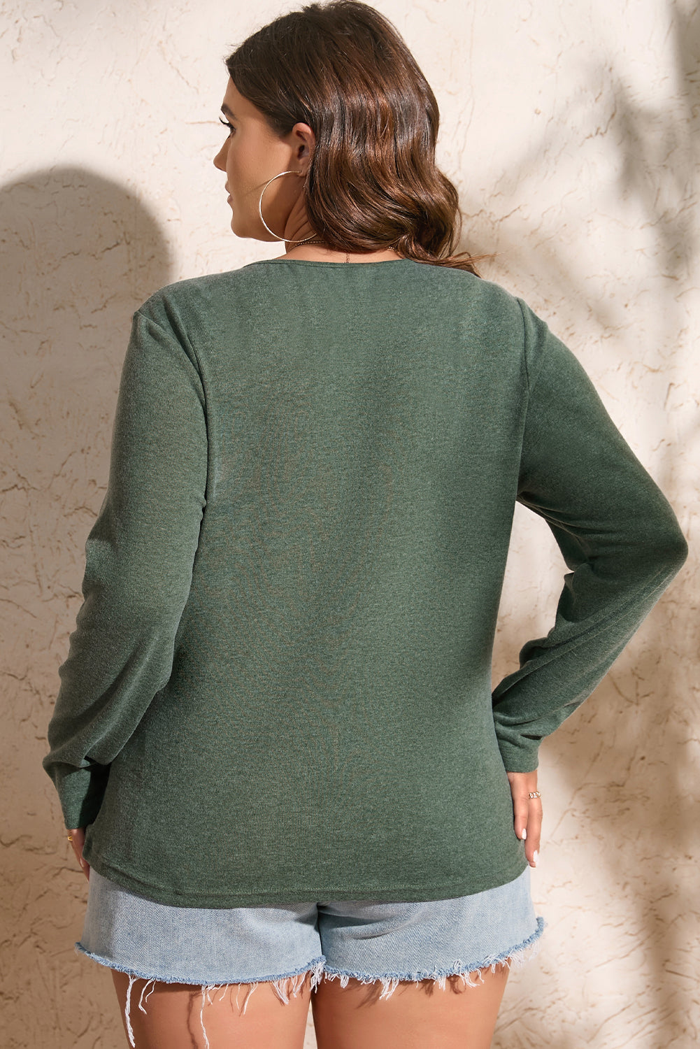 Mistr Green Green Plastico Pulsante Snap Henley Top