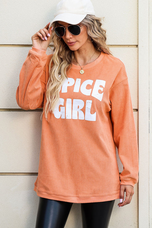 Sudadera gráfica de niña picante con cordón naranja