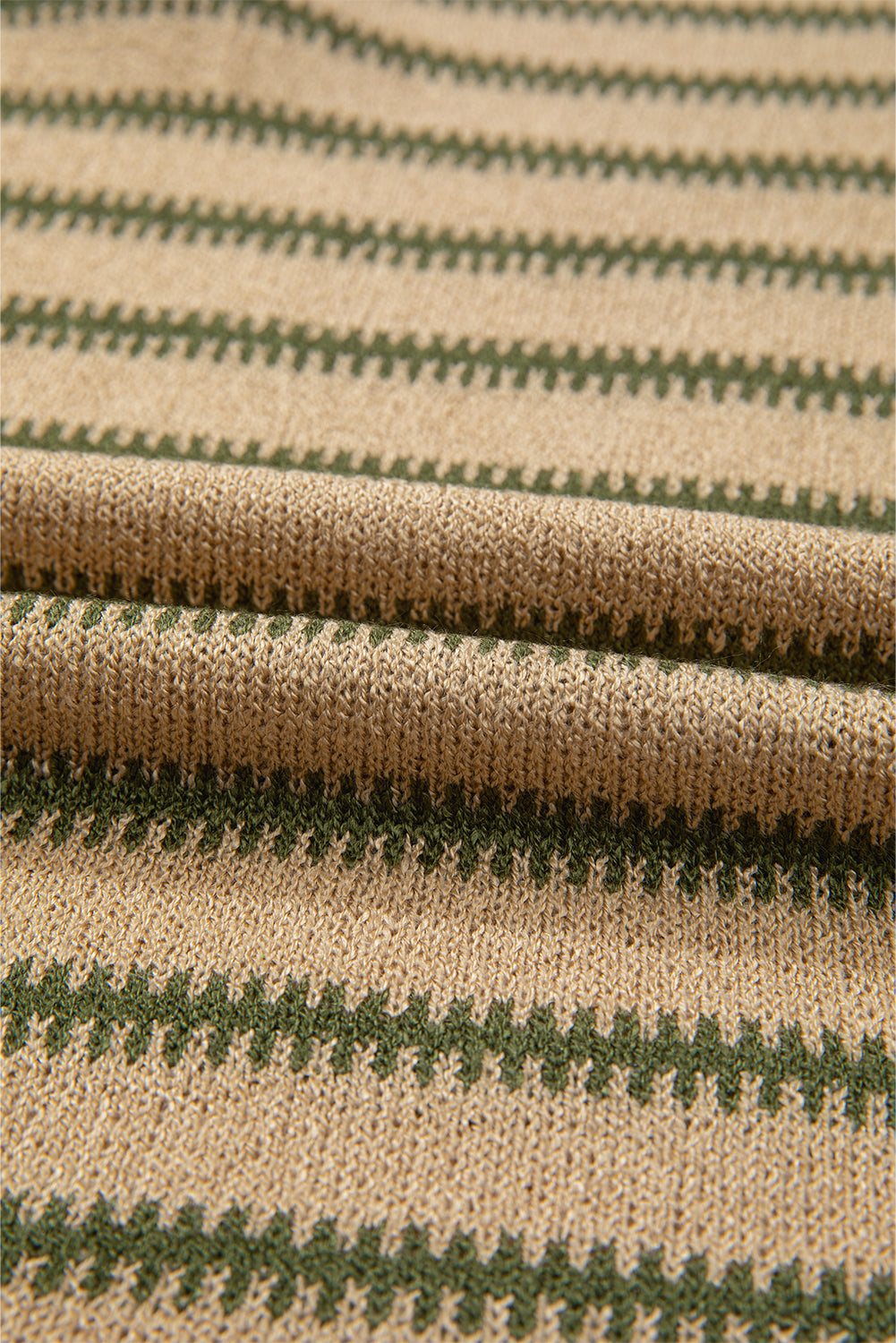 Relaxed khaki striped sweater *