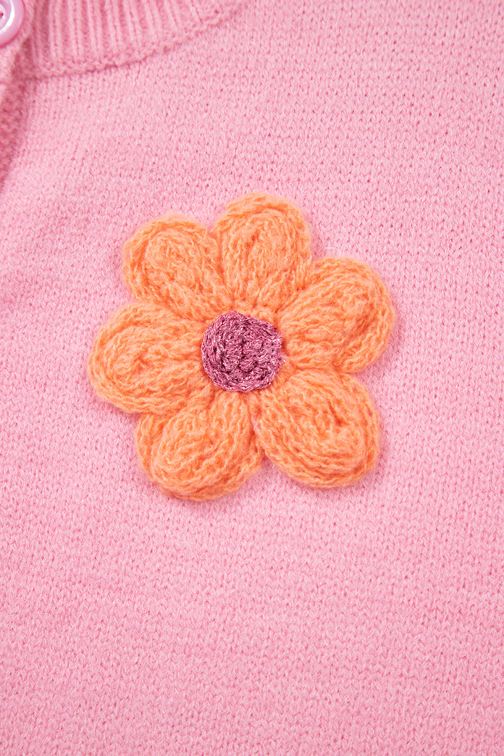 Cardigan boutonné rose à motif floral *-A WOMAN WE LOVE