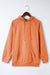 Orange hooded sweatshirt with tightening cord and kangaroo pocket with mineral washing