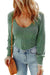 Green textured long sleeve u-neck top