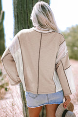 Top superior con detalles de crochet pergamino y costuras aparentes