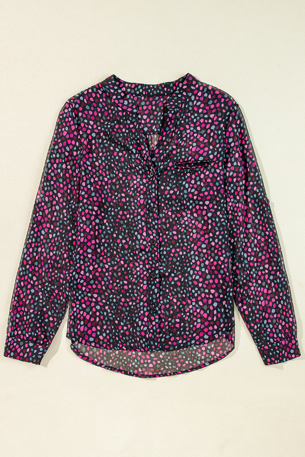 Chemise décontractée boutonnée imprimée à pois *-A WOMAN WE LOVE