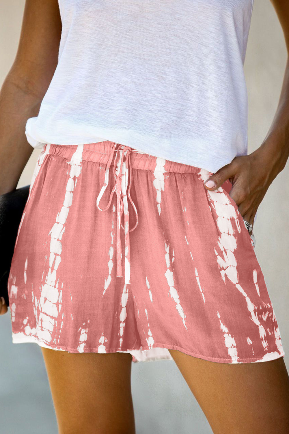 Trache à cravate rose short décontracté