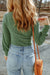 Green textured long sleeve u-neck top