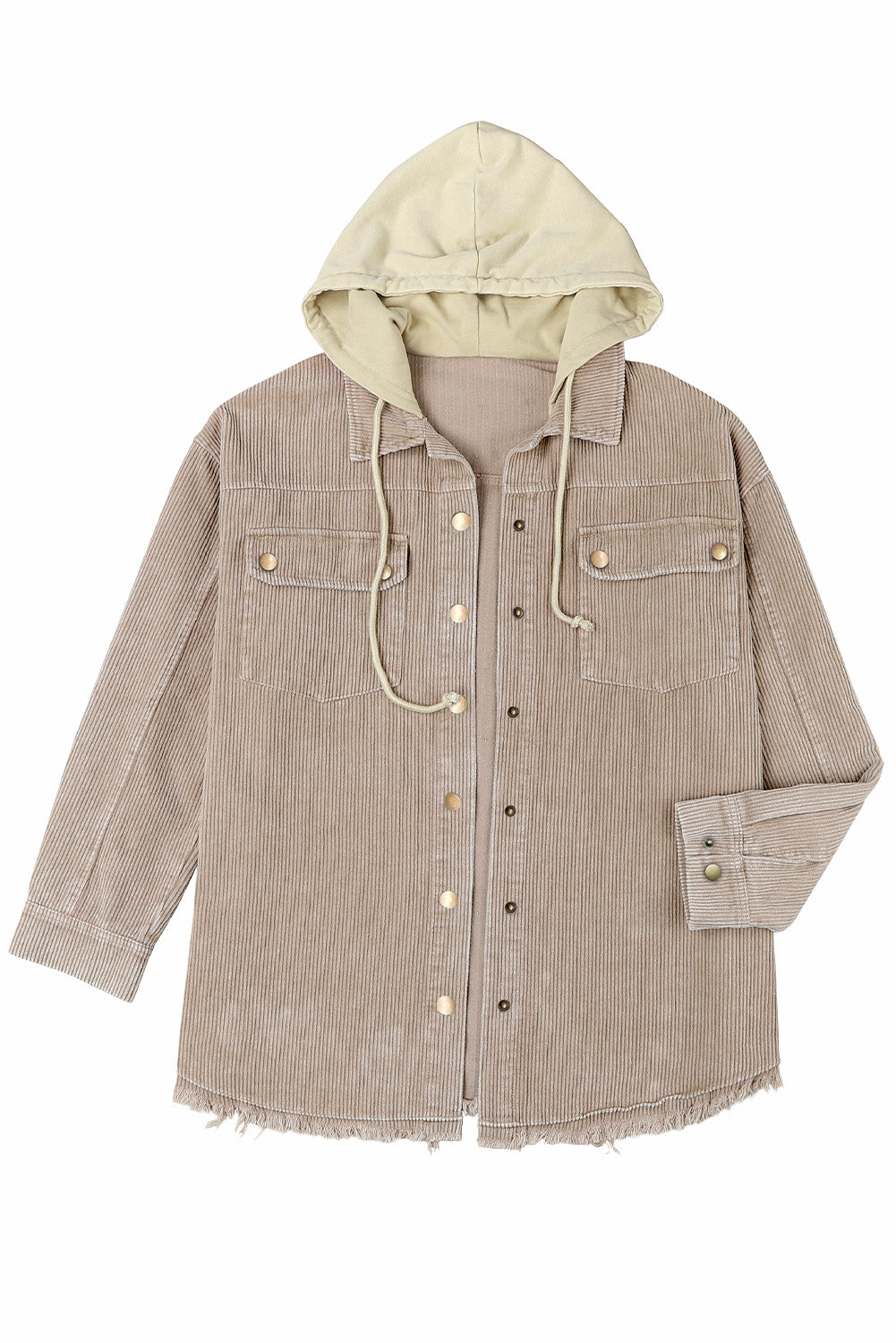 Khaki Patchwork con cappuccio con cappuccio con cappuccio