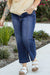 Large navy high navy -waving jeans *