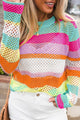 Pull à œillets en tricot patchwork *