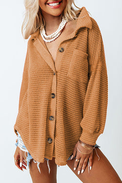 Decreeed shirt buttoned in brown embodied knitting