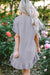 Light Grey Floral Lace Patchwork Ruffle T-Shirt Dress