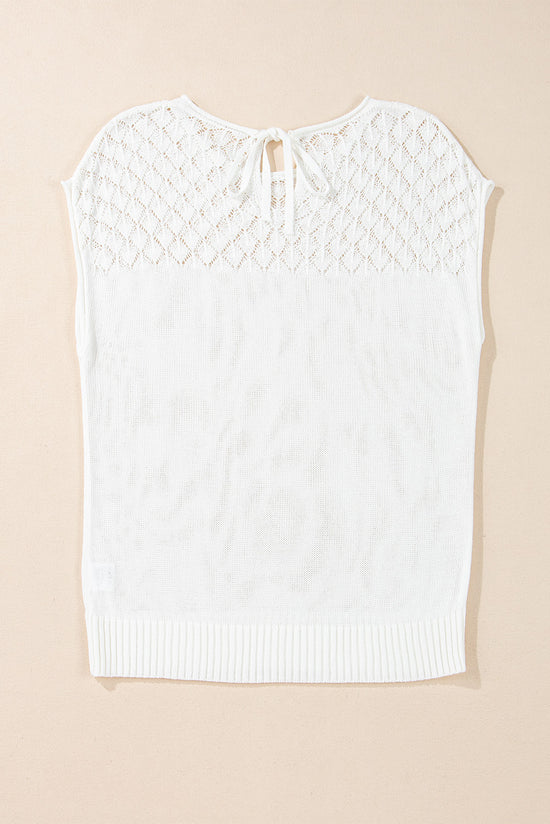 White knitted white sleeve sweater *