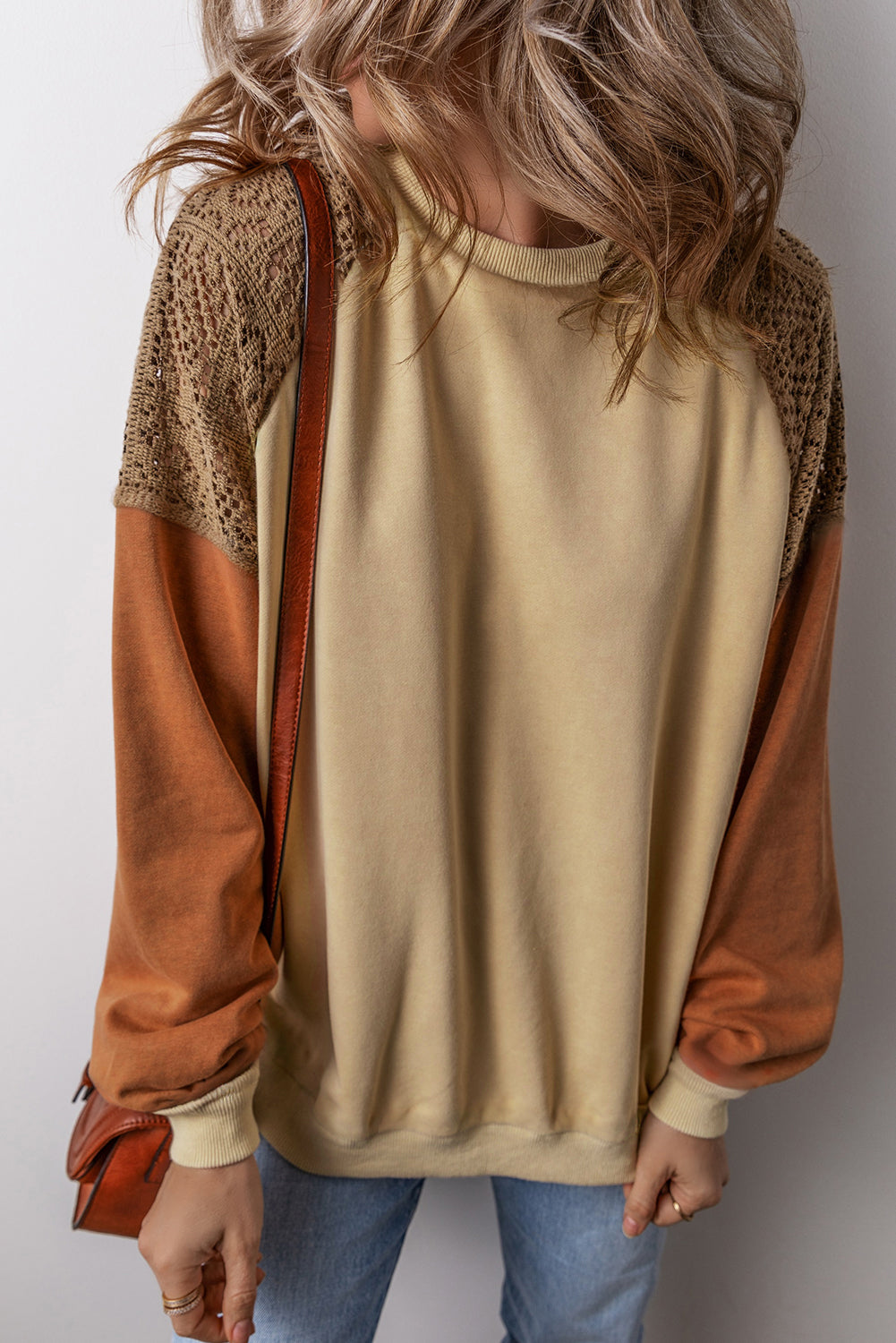 Khaki sweatshirt with drooping shoulders *