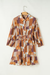 Mini-Robe Orange Flower Shirt Bohemia*