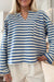 High -t -ted collar with blue stripes with pocket chest and buttoned back pocket