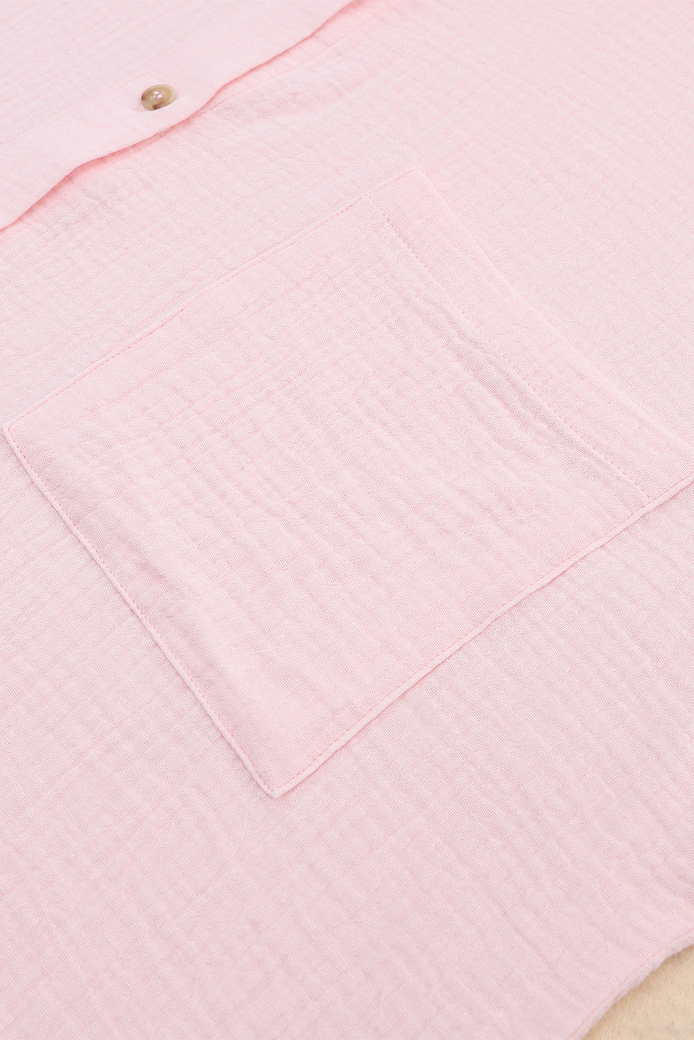 Pink Crinkle Textur Roll-Tab-Hemdhemd