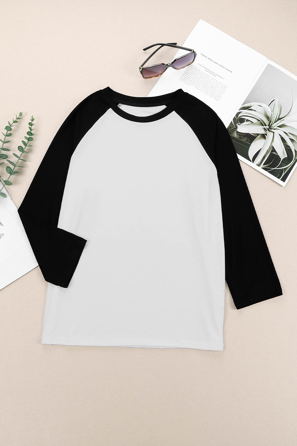 Bloc de couleur noir Raglan Sleeve Pullover