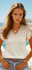 High textured crumpled with floating sleeves *