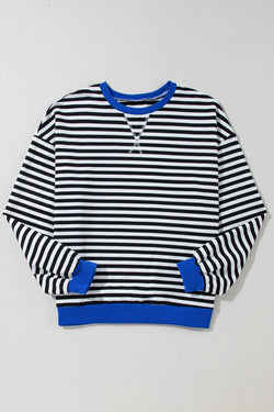 Over-dimensional sweatshirt with black stripes *