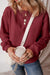 Burgundy Terry Drop Shoulder Sweatshirt with Solid Fleece Lining