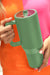 Large vacuum cup with stainless steel handle dark green with 40oz straw