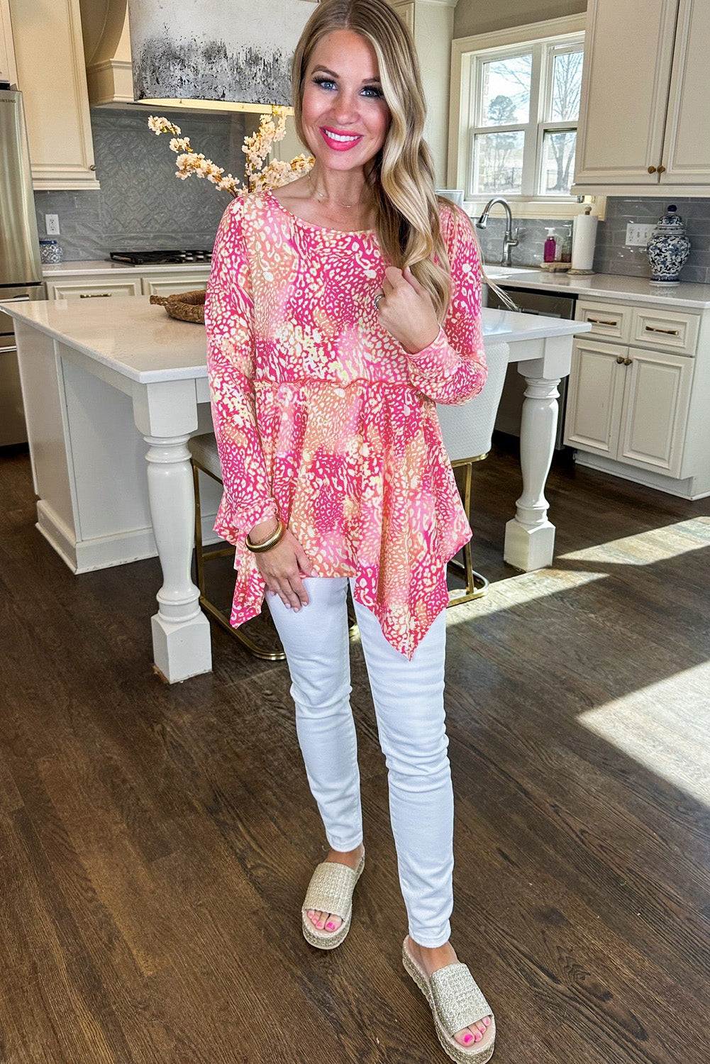 Pink - High Classic tunic with leopard print and tissue color *