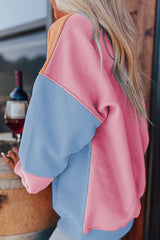 Sky blue sweatshirt with drooping shoulders *