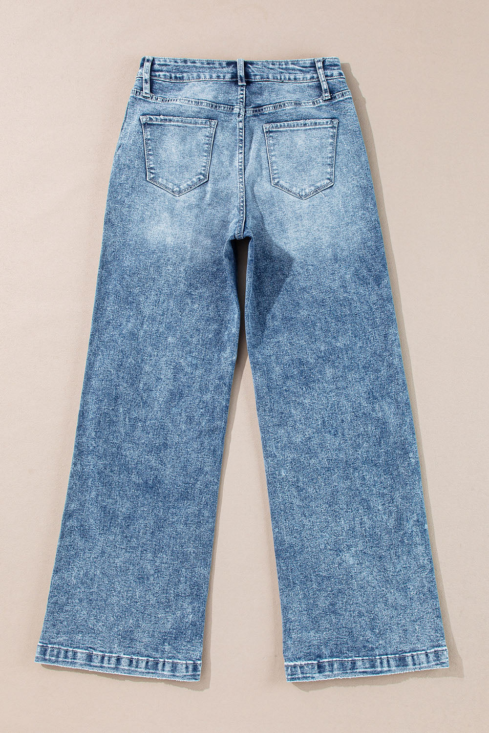 Large leg high -top waist with wide leg and central seam